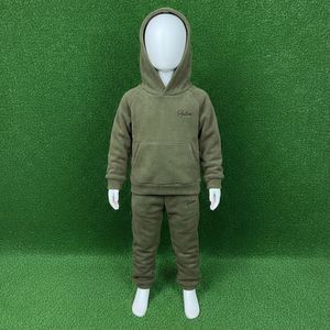 ชุดวอร์มมีฮู้ดกางเกงวิ่งสำหรับเด็กผู้ชายเซ็ต2ชิ้นโลโก้แบบกำหนดเอง - Product Image 4