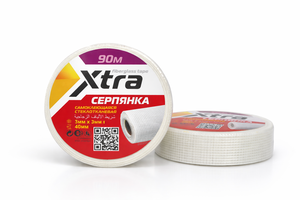 Xtra Fiberglass Tape 90m 40mm Self Adhesive Wall Repair Mesh Plain Woven E-Glass <b>Alkali</b> Free White - Product Image 1