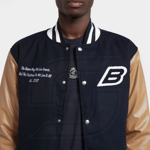 Veste d'hiver unisexe avec bouton imprimé logo col montant vêtements de sport pour hommes en toile tissu OEM Service vente en gros de vêtements pour hommes - Product Image 5