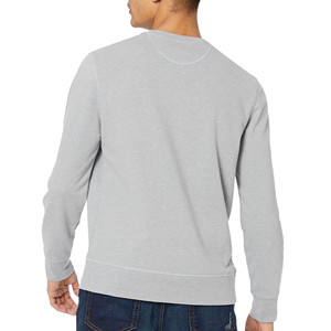 Venta al por mayor 350G sudaderas de algodón pesado para hombres sudaderas de cuello redondo bordadas color sólido suelto básico personalizado para la temporada de otoño - Product Image 3