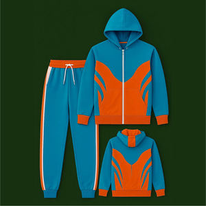 Ensemble de survêtement deux pièces pour hommes à la mode de haute qualité 100% coton marque personnalisée couleur unie coupe-vent et pour l'hiver - Product Image 6
