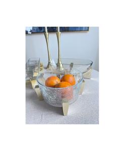 Cuenco artesanal de estilo lujoso con acabado texturizado a mano utilizado para servir frutas Decoración de mesa - Product Image 5