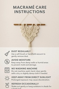 Hermoso Tapiz de Macramé Blanco para Decoración del Hogar, Estilo Boho, para Sala de Estar, Dormitorio y Regalos, de la India - Product Image 6