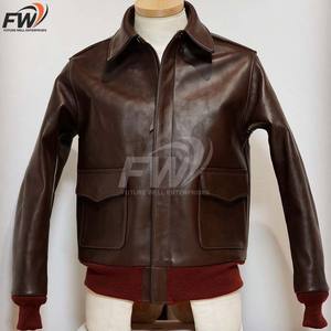 Chaqueta de Cuero para Hombre, Informal y para Uso al Aire Libre, con MOQ Bajo, Hecha de Cuero Vacuno, Teñida en Color Liso - Product Image 1