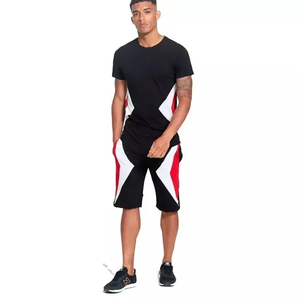 Conjunto de ropa deportiva de algodón 100% de diseño personalizado de secado rápido transpirable de talla grande de verano para hombre - Product Image 1