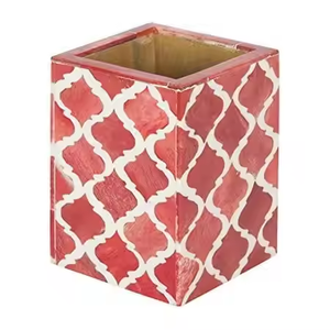 ที่วางปากกาแบบฝังกระดูกทรงสี่เหลี่ยมทันสมัยสำหรับใช้ในสำนักงาน พร้อมรูปทรงและขนาดที่ปรับแต่งได้โดย Crescent Crafts - Product Image 5