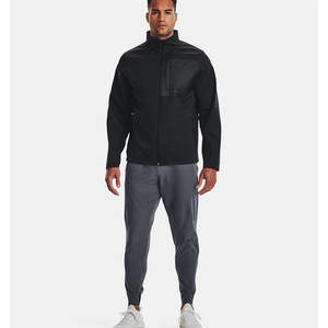 Veste de randonnée imperméable à capuche pour homme en toile Mountain Life de couleur noire avec fermeture éclair multi-poches - Product Image 3