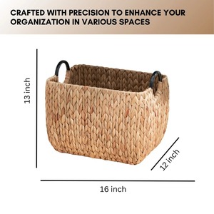 Rectangular Multi Purpose <b>Water</b> <b>Hyacinth</b> <b>Baskets</b> Handmade Storage <b>Basket</b> Wholesale eco-friendly Made in Vietnam - Product Image 2