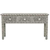 Table console en bois de luxe au design antique avec incrustation d'os pour salle à manger, chambre, décoration intérieure, salon - Prix de gros