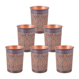 Traditional Indian copper tumbler handcrafted durable stylish <b>drinkware</b> perfect for home dining and wellness use - Product Image 6