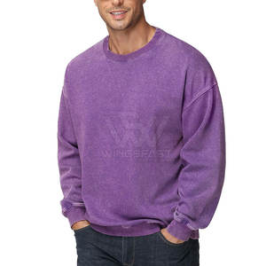 เสื้อสเวตเตอร์ซักกรดแบบลำลองเสื้อสเวตเชิ้ตซักแบบมีกรดเสื้อสเวตเตอร์ลำลองคุณภาพสูงออกแบบโลโก้ได้ตามต้องการ - Product Image 2