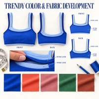 Soutien-gorge de sport vert personnalisé avec logo, 71 % coton recyclé, 29 % élasthanne, certifié GRS, pour bistrot, terrasse, patio