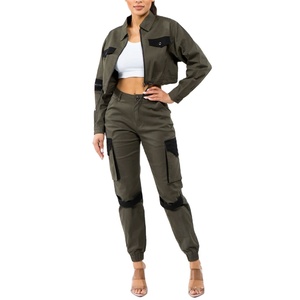 À la mode Sexy Cargo Style veste et jean 2 pièces ensemble sur la tendance Denim coton femmes derniers vêtements 2026 - Product Image 2