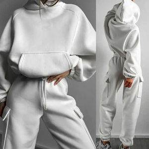 <b>Women</b> 2025 Hooded Casual Fitness Winter Wear Sweat Suit <b>Set</b> Street Thin Cotton Tracksuits Plus Size - Product Image 2
