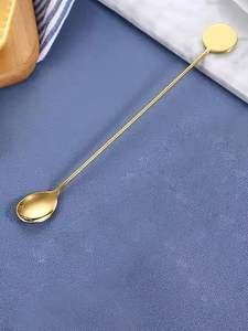 Barra agitadora de acero inoxidable duradera y fácil de limpiar Spork de doble cabeza para bares/tiendas de té de leche/restaurantes, etc. - Product Image 2