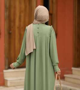 2024 recién llegados Abaya bordada de tela Nida importada para mujeres saudíes ropa islámica modesta vestido de baile silueta al por mayor - Product Image 4