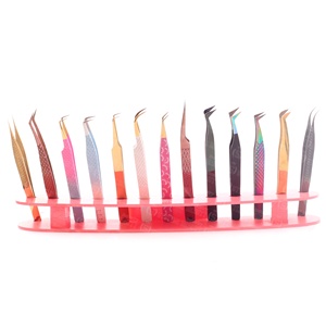 Tijeras de recorte recto, pinzas de pestañas duraderas resistentes al óxido y soporte acrílico transparente de 3 o 6 ranuras para una exhibición ordenada de herramientas - Product Image 6