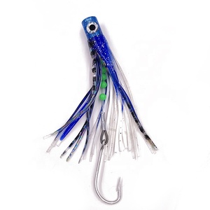 Vente en gros OEM 5 pouces oiseau de mer en plastique dur <span class=keywords><strong>et</strong></span> 6 pouces doux tête plate eau salée péage leurre de pêche teaser Daisy Chains attirail - Product Image 5