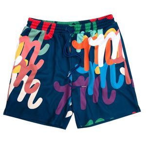 Shorts en maille graphique colorés en gros, shorts de sport pour hommes en polyester sublimé vibrant, streetwear - Product Image 1