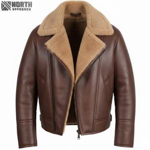 Nouveau blouson bombardier en cuir pour hommes style bombardier avec manches et col côtelés pour veste bombardier à coupe élégante personnalisée - Product Image 6