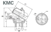 TDCAST KMC Tête RTD en aluminium moulé sous pression IP65, bloc de raccordement 33 mm, OEM OBM personnalisé pour capteur de température industriel Pt100 et type K