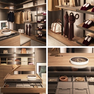 PA costruito In specchio d'angolo porta battente <span class=keywords><strong>abbigliamento</strong></span> Ardrobe armadio camera da letto mobili con isola - Product Image 4