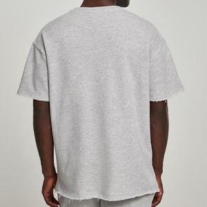 เสื้อยืดโอเวอร์ไซส์แฟชั่นใหม่สำหรับผู้ชาย แบบสั่งทำพิเศษ ขอบดิบ ผ้าเฟรนช์เทอร์รี่ 300 กรัม - Product Image 4