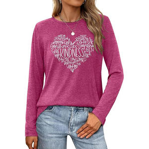 Camisetas de Manga Larga para Mujer, Tejido de Punto Elástico Suave, Moda Moderna, Estilo Casual Vibrante - Product Image 1