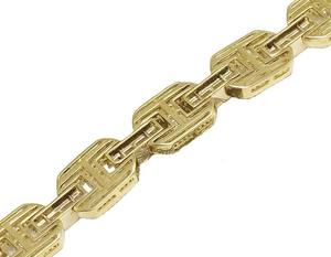 Bracelet en or jaune 10 carats avec diamants de laboratoire taille baguette, design moderne à maillons pour femme - Product Image 4