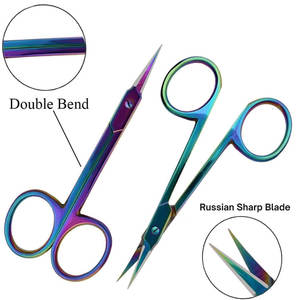 Tijeras profesionales de manicura de Punta puntiaguda, hoja curva Extra fina, tijeras afiladas para cutículas, corte fino de acero inoxidable - Product Image 4