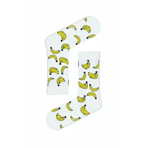 Unisex White Banana 3D Embroidery Summer Socks Breathable <b>Warm</b> 100% Cotton Daily Use One Size Fits All Light Weight Heart Bag - Product Image 2