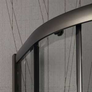 Mampara de Ducha Semicircular de Vidrio Transparente con Perfil Cielo Negro Mate - Product Image 6