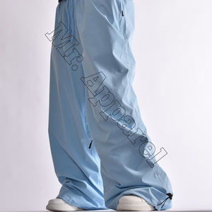 กางเกงแนวสตรีทฮิปฮอปผู้ชาย, กางเกงเอวยางยืดสีทึบกันน้ำกันลมบางๆกันหิมะกางเกงทรงหลวมสำหรับเล่นสกีสไตล์ฮิปสเตอร์ - Product Image 2