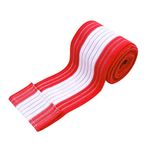 Bandes de genou en néoprène rayées rouge et blanc, robustes, protection professionnelle, sangles élastiques pour la musculation, l'entraînement en salle de sport - Product Image 2