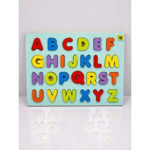 Rompecabezas Educativo de Madera para el Aprendizaje Táctil, Juguete con Letras Mayúsculas del Alfabeto Inglés en Relieve - Product Image 1