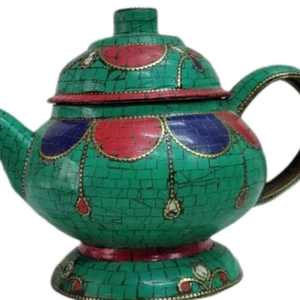 Théière tibétaine décorative en cuivre - Product Image 1