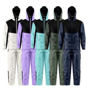 Personnalisé 450g Imperméable Hommes Coupe-Vent Sportswear Veste À Capuche Coupe-Vent Broderie Patchwork Mode Couverture De Pluie Extérieure - Product Image 1