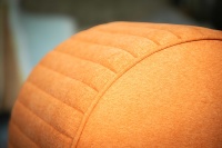 Pouf Pouf Verti OEM Service Contreplaqué Cadre Pin Mousse Densité Ronde Tissu Couverture Moderne Confortable Ottoman Fabriqué au Vietnam