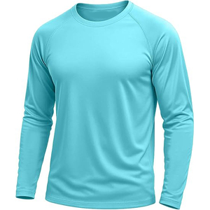 Camiseta Deportiva de Manga Larga Ligera para Hombre, Protección UV, Secado Rápido, Tejido Elástico Transpirable, Ajuste Atlético, Duradera para Entrenamiento de MMA - Product Image 1