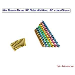 Kit de plaques étroites en titane LCP 5,0 mm/5 mm, 6 pièces, avec 50 vis en acier inoxydable, instruments chirurgicaux orthopédiques pour chevaux - Product Image 4