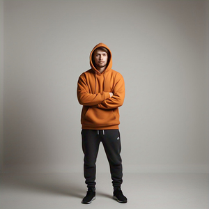 ชุดวอร์มใส่วิ่งออกกำลังกายสำหรับผู้ชายชุดวอร์มสองชิ้นแบบสวมหัวชุดวิ่ง400ระบบ GSM สำหรับผู้ชาย - Product Image 4