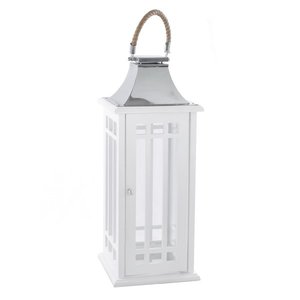 LANTERNES DE BOUGIE CLASSIQUES EN ACIER INOXYDABLE POLI ET EN VERRE avec POIGNÉE EN CORDE FAIT À LA MAIN pour LA DÉCORATION DE LA MAISON AXIOM ACCENTS DE MAISON - Product Image 5