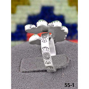 Bague ajustable artisanale en turquoise émeraude de la Vallée du Sud-Ouest et argent sterling, avec technologie d'incrustation à sertissage clos, idéale pour un cadeau - Product Image 2