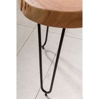 Table d'appoint Indiana élégante et contemporaine en bois massif de Sheesham, finition pierre écologique, meuble de décoration intérieure pour salon