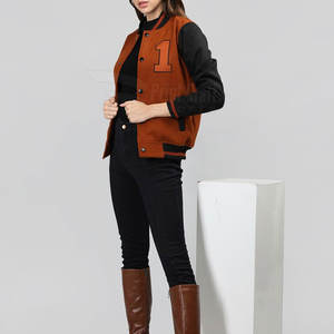 Cuello alto Venta caliente Letterman Jacket Plus Size Letterman Jacket Uso al aire libre Mujeres Letterman Jacket - Product Image 5