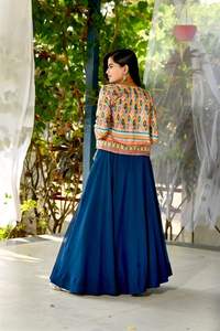 Lehenga choli ผู้หญิงแฟชั่นพิมพ์ลายดิจิทัลปักเลื่อมบานออกล่าสุด - Product Image 2