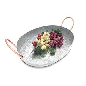 ถาดโลหะชุบสังกะสีทำด้วยมือถาดสำหรับตกแต่งบ้านไร่ถาดเสิร์ฟแบบชนบทรูปทรงตามสั่ง - Product Image 4