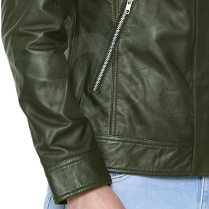 New Arrival Casual Wear Men's Cow Skin Leather Winter <b>Jacket</b> with Stand Collar Waterproof & Eco-Friendly Factory Direct Supply - Product Image 6