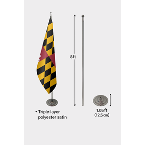 Maryland Custom Indoor <b>Flag</b> 3x5ft Digital Printing Aluminum <b>Pole</b> Pennant Cotton/Polyester Cloth - Product Image 6