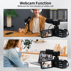 Caméra vidéo HD 4K la plus récente, caméscope avec écran tactile de 3,0 pouces, Wi-Fi, vision nocturne infrarouge, caméra de vlogging pour <span class=keywords><strong>YouTube</strong></span> avec micro - Product Image 5